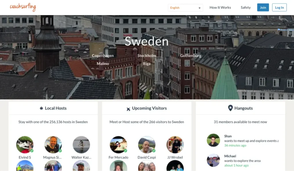 Couchsurfing hitta vänner