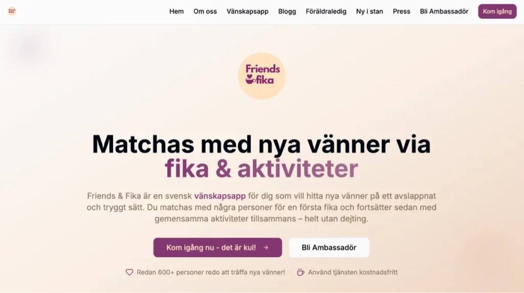 Friends and fika hitta vänner app