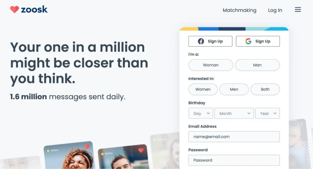 Zoosk dejtingsida